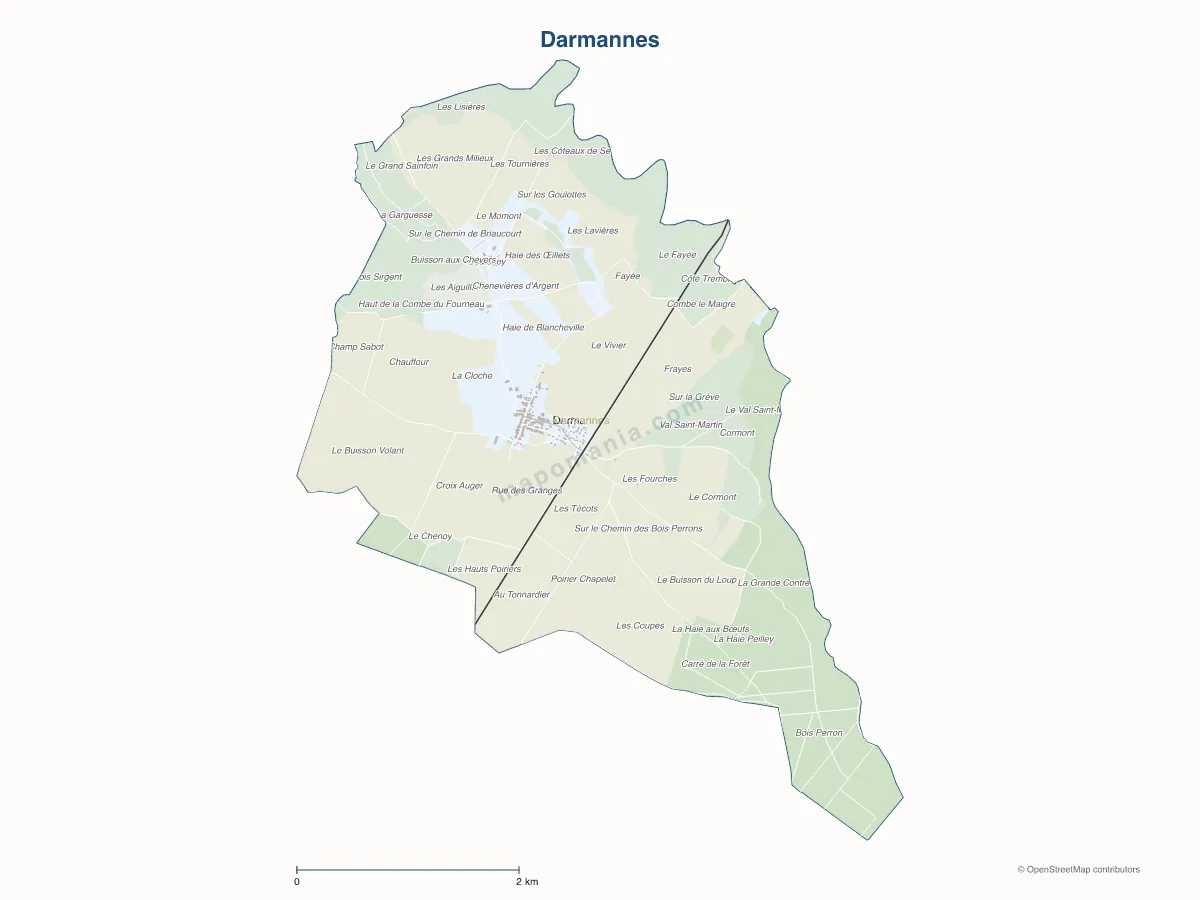 Carte de Darmannes à personnaliser