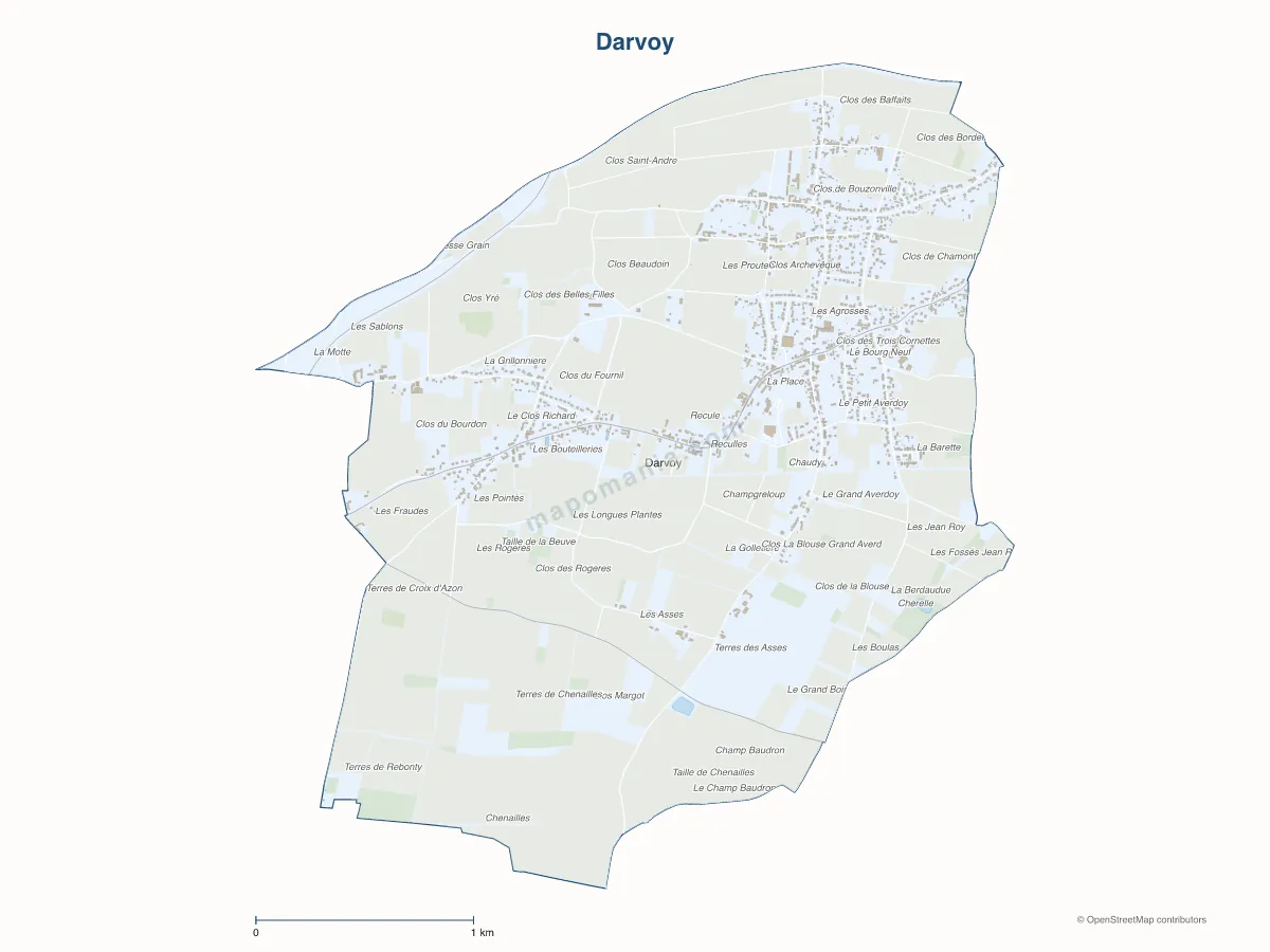Carte de Darvoy à personnaliser