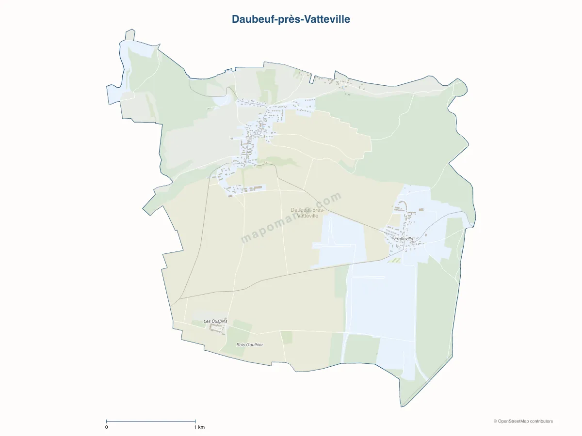 Carte de Daubeuf-près-Vatteville à personnaliser