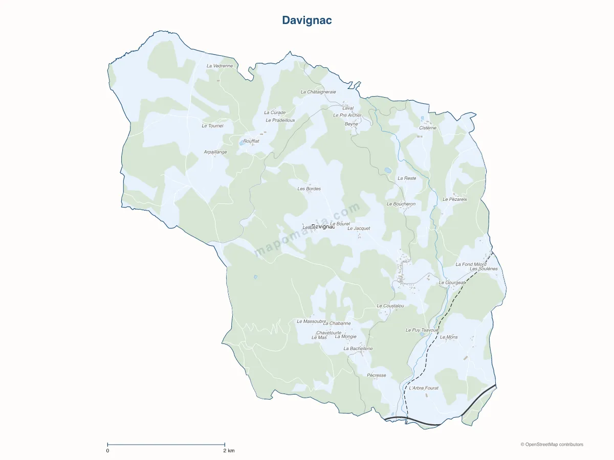 Carte de Davignac à personnaliser