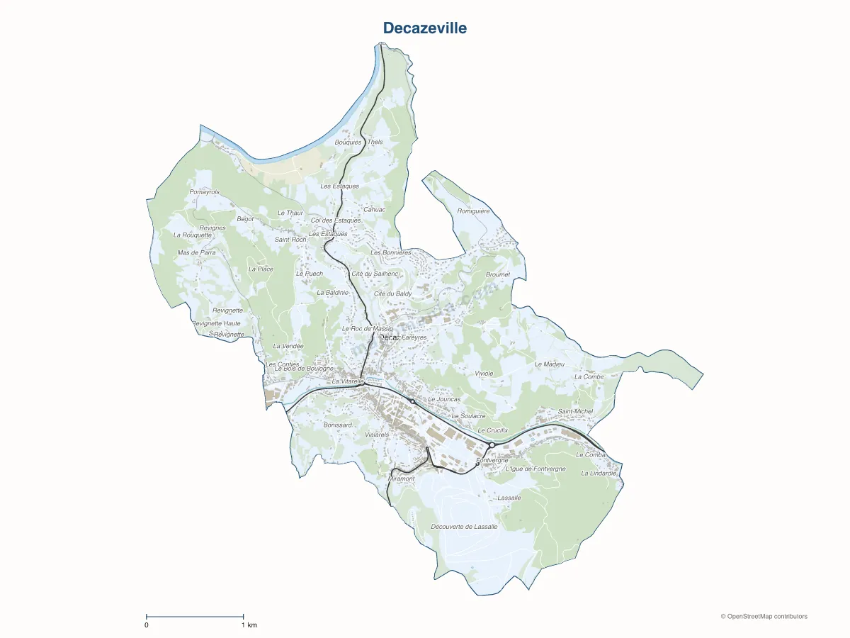 Carte de Decazeville à personnaliser