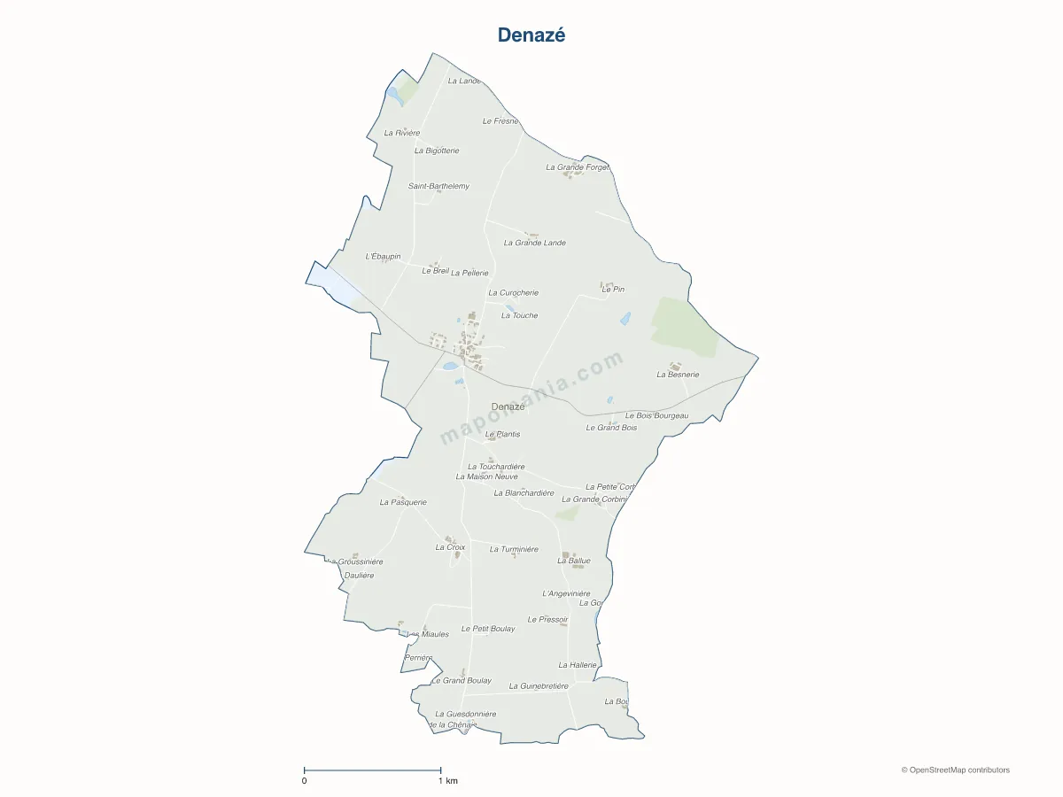 Carte de Denazé à personnaliser