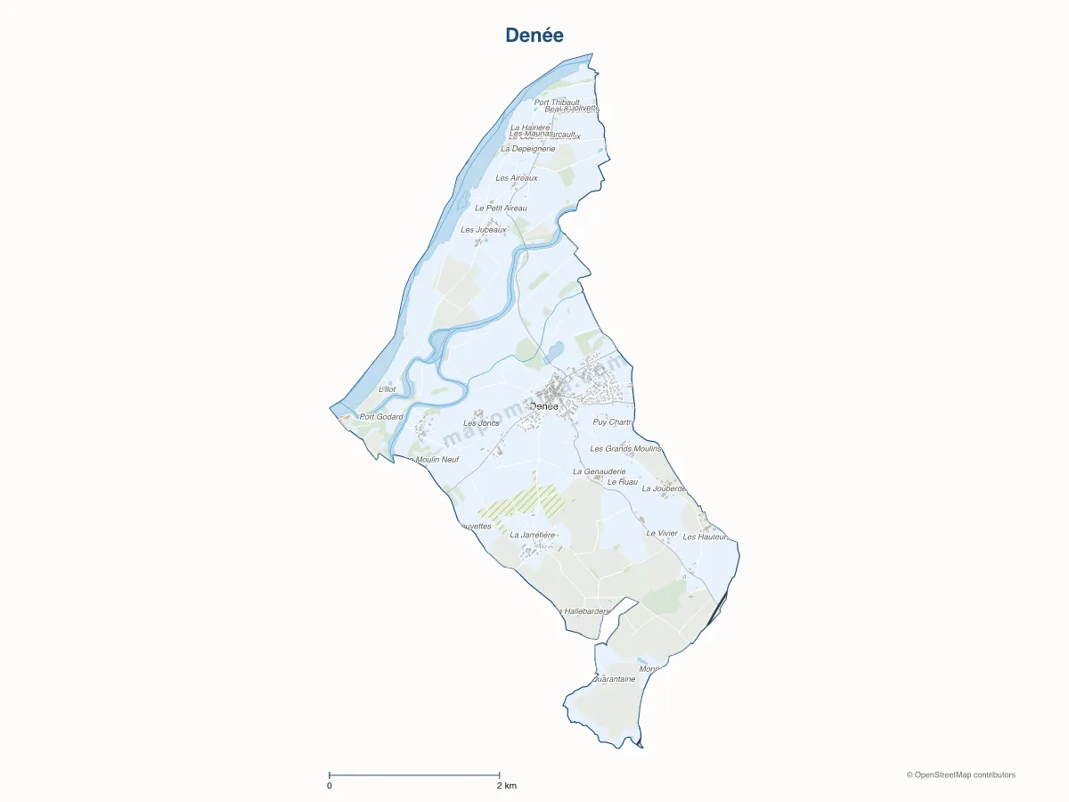 Carte de Denée à personnaliser
