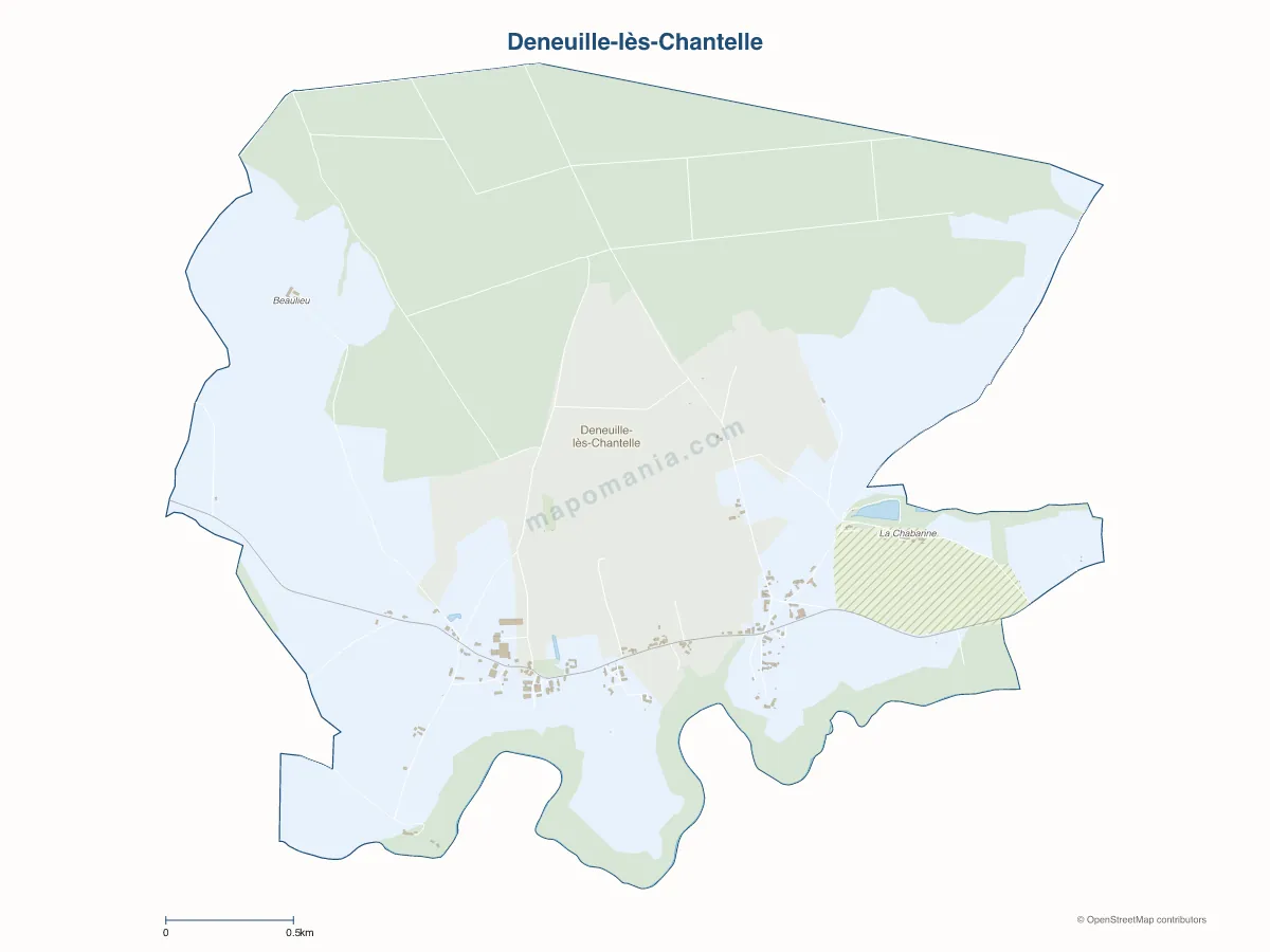 Carte de Deneuille-lès-Chantelle à personnaliser