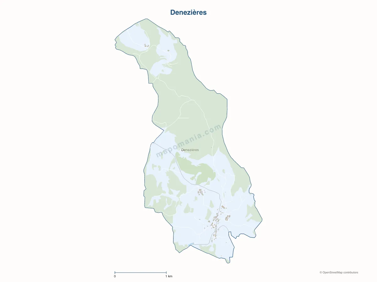 Carte de Denezières à personnaliser