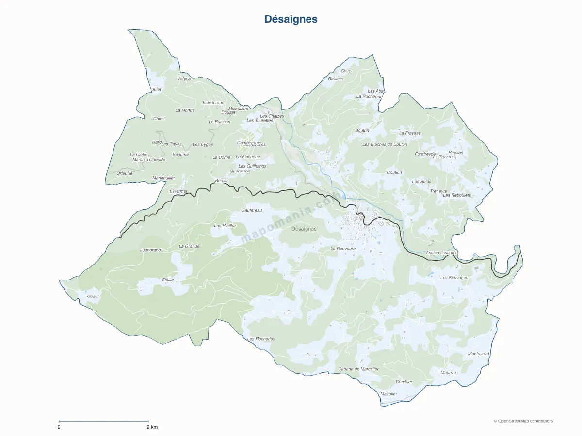 Carte de Désaignes à personnaliser