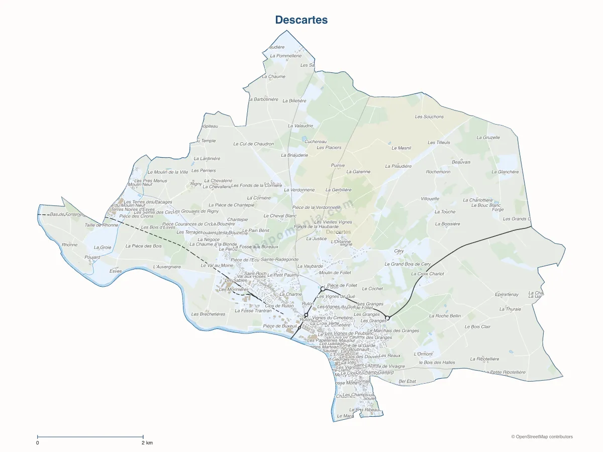 Carte de Descartes à personnaliser