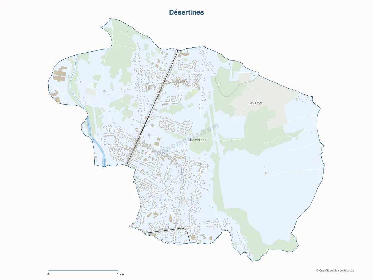 Carte de Désertines à personnaliser