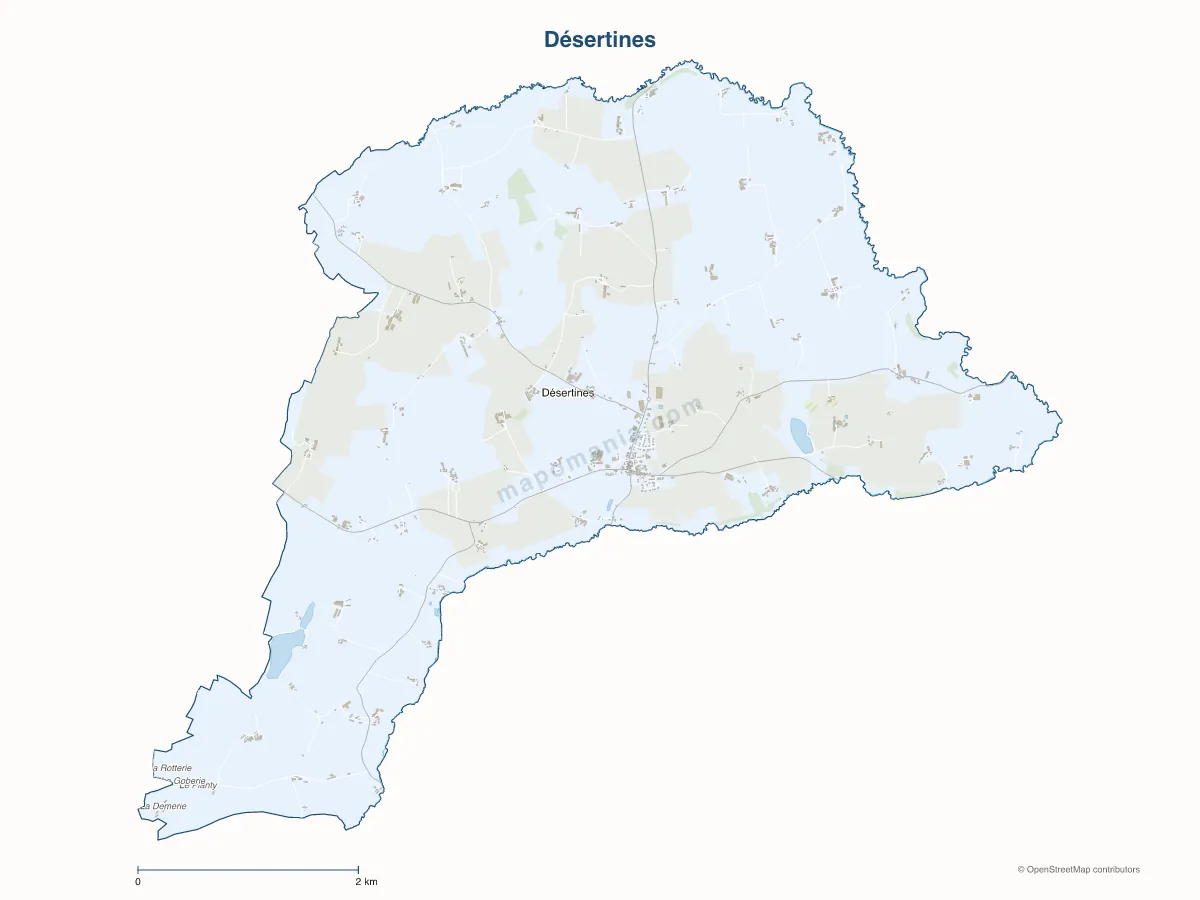 Carte de Désertines à personnaliser