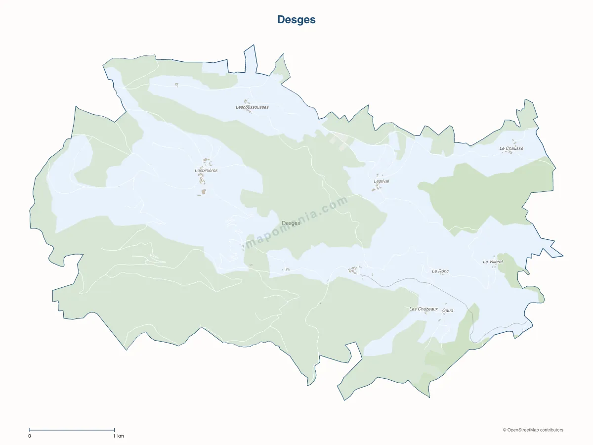 Carte de Desges à personnaliser