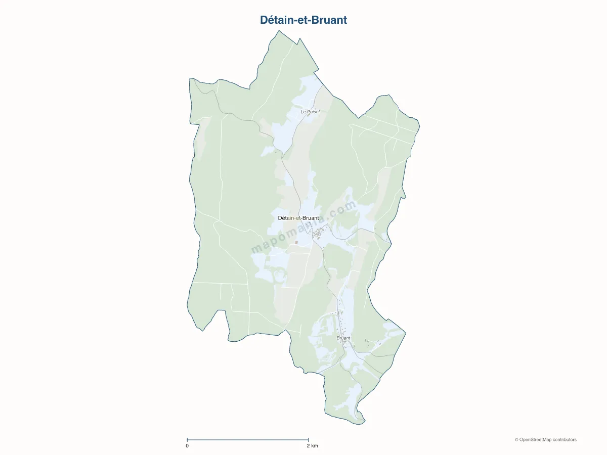 Carte de Détain-et-Bruant à personnaliser