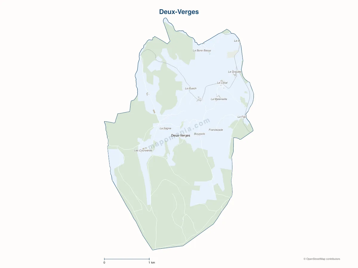 Carte de Deux-Verges à personnaliser