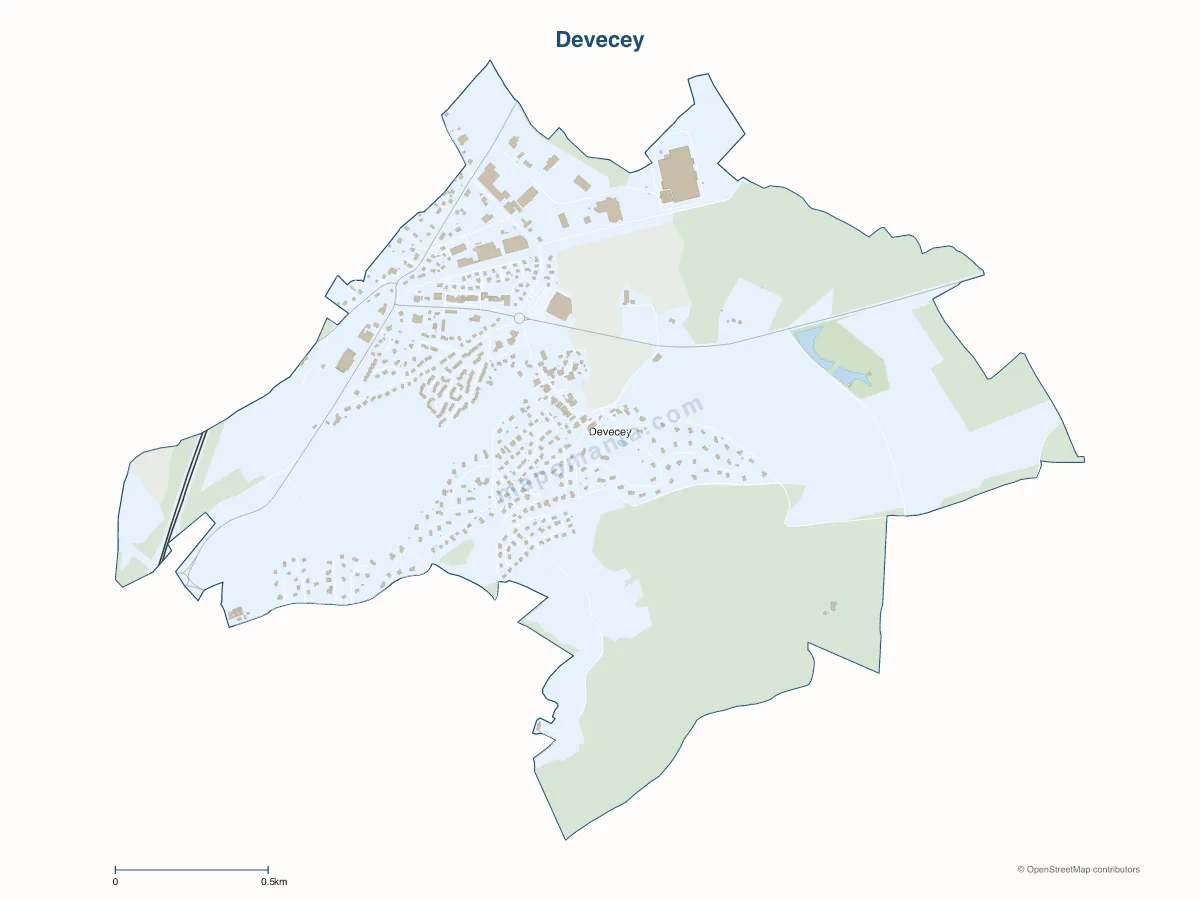 Carte de Devecey à personnaliser
