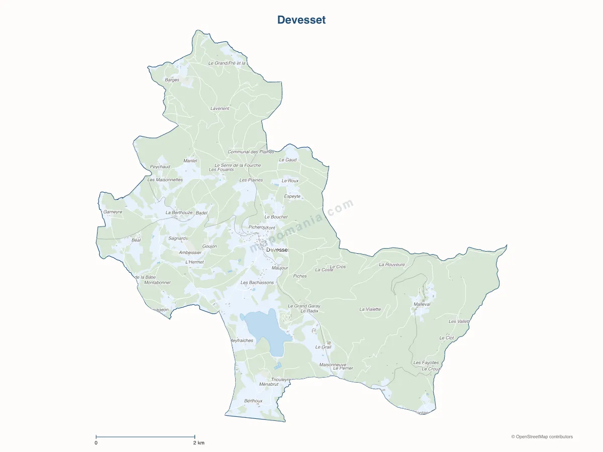 Carte de Devesset à personnaliser