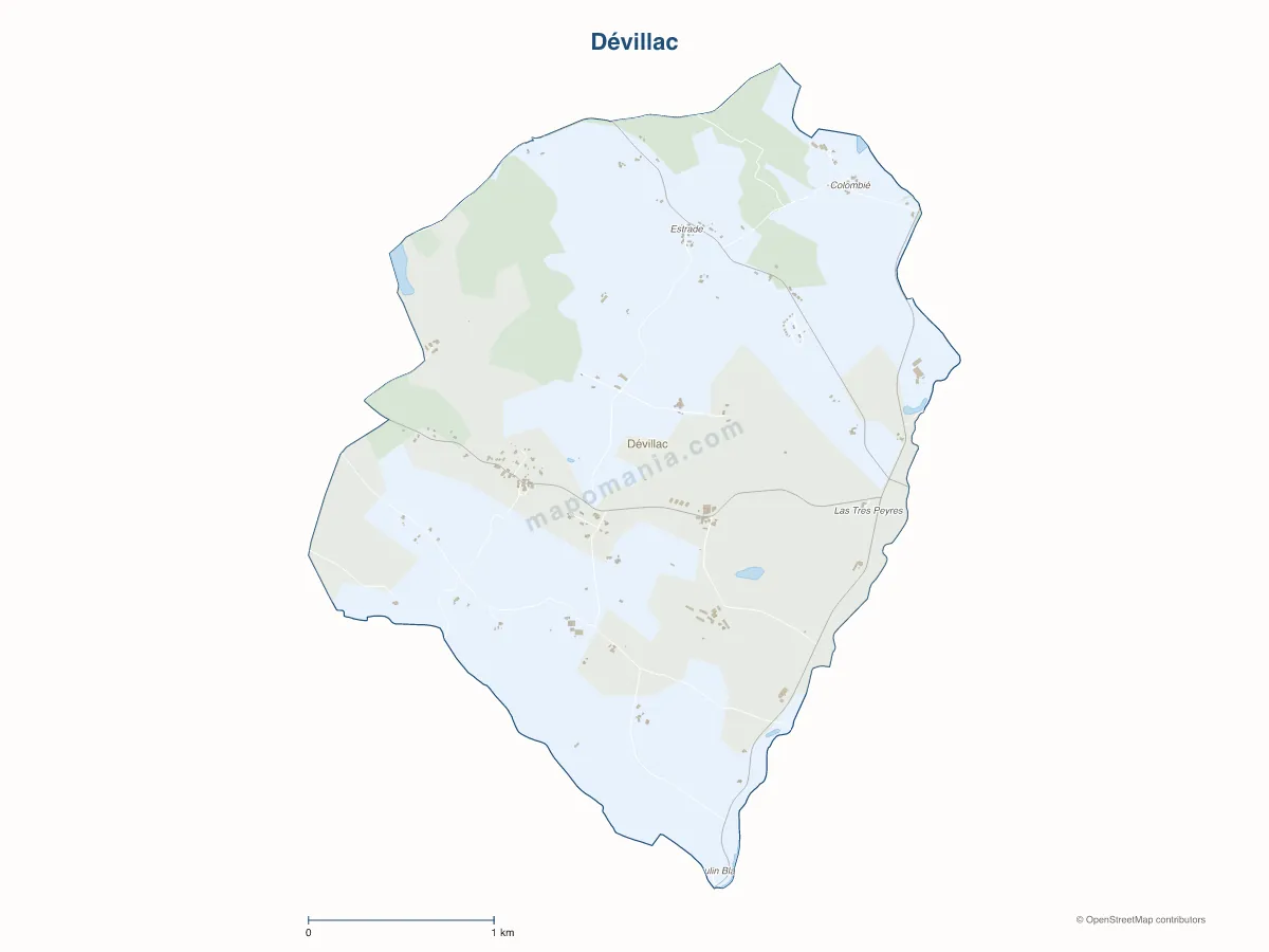 Carte de Dévillac à personnaliser