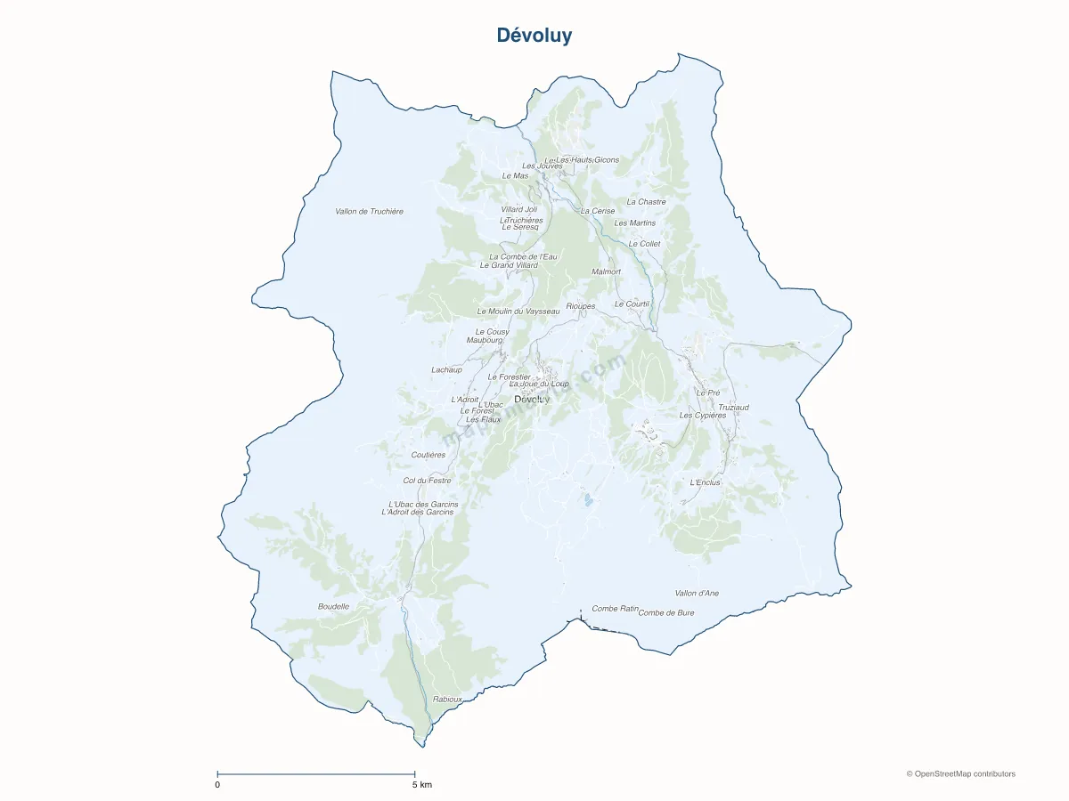 Carte de Dévoluy à personnaliser