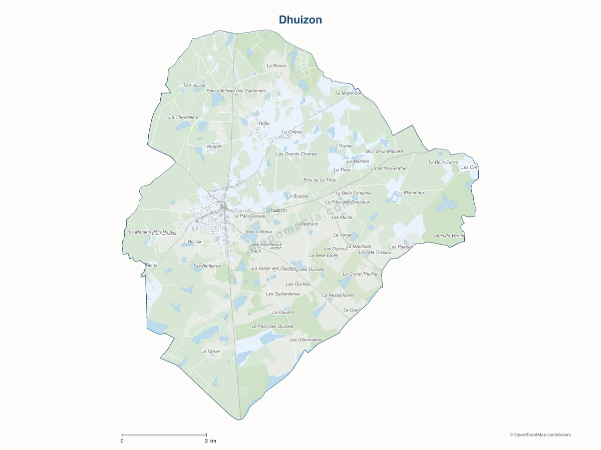 Carte de Dhuizon à personnaliser