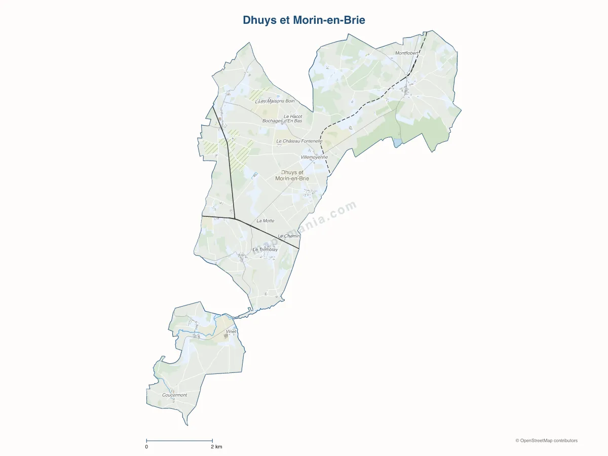 Carte de Dhuys et Morin-en-Brie à personnaliser