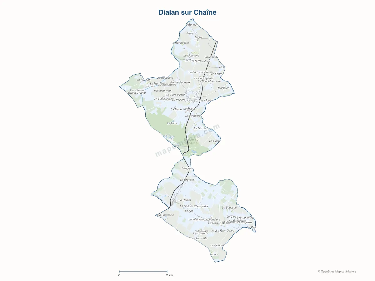 Carte de Dialan sur Chaîne à personnaliser