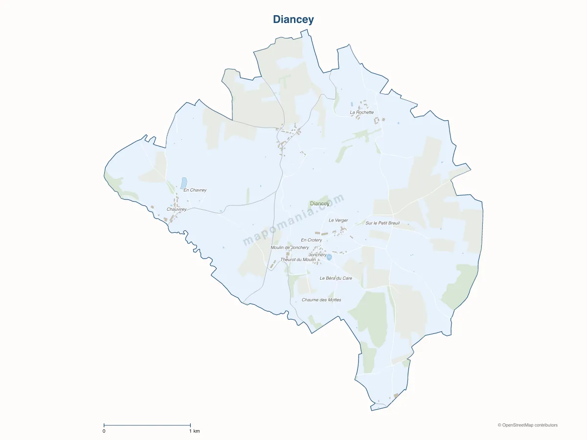 Carte de Diancey à personnaliser