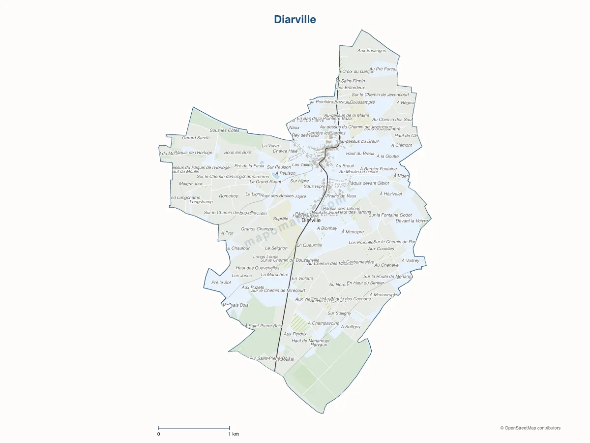 Carte de Diarville à personnaliser