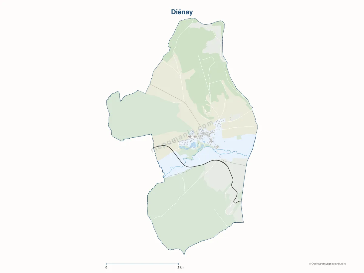 Carte de Diénay à personnaliser