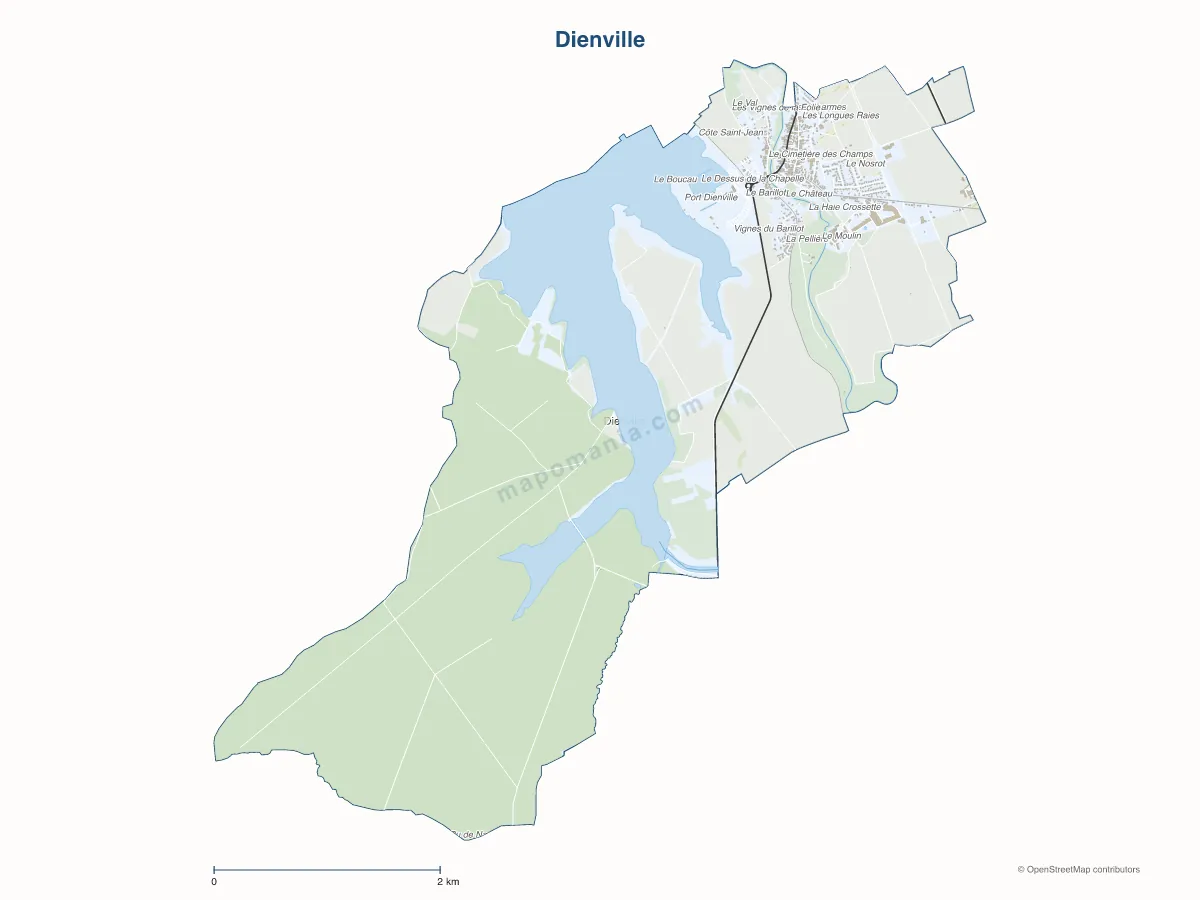 Carte de Dienville à personnaliser