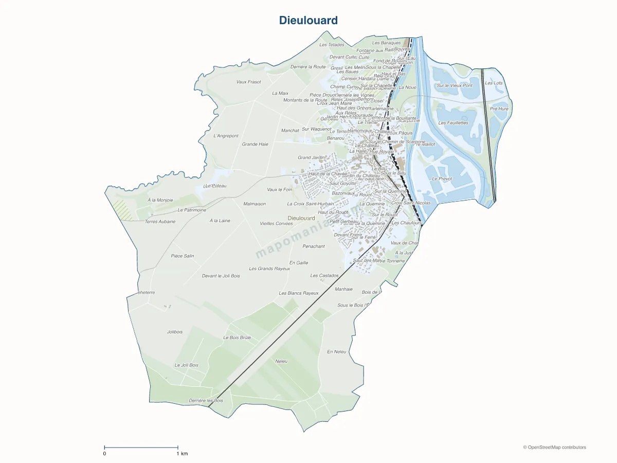 Carte de Dieulouard à personnaliser