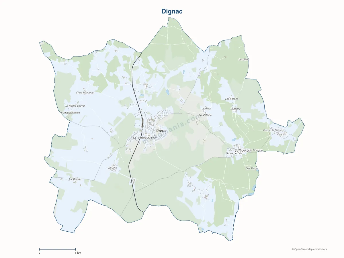 Carte de Dignac à personnaliser