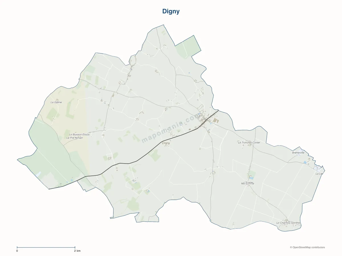 Carte de Digny à personnaliser