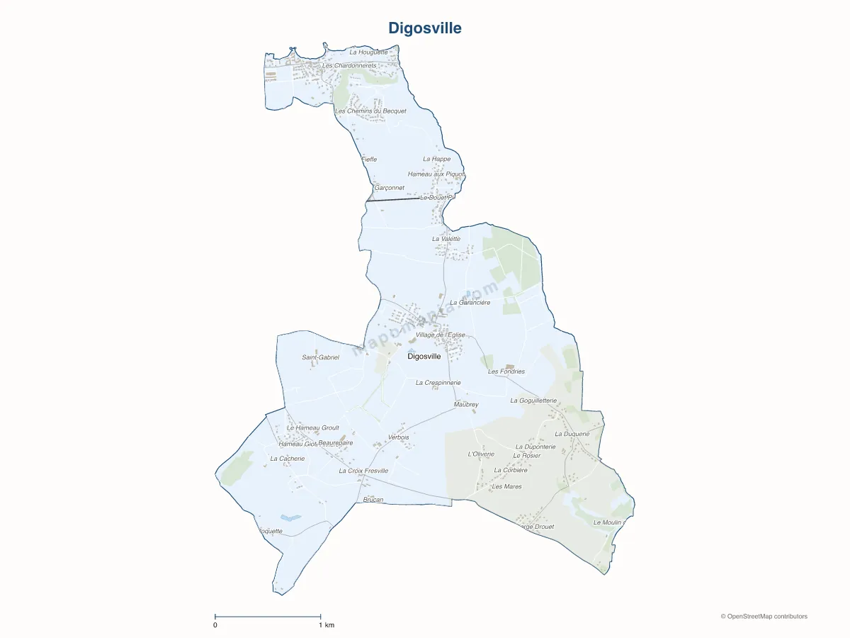 Carte de Digosville à personnaliser