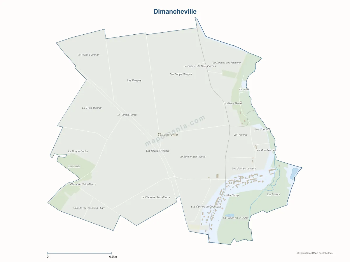 Carte de Dimancheville à personnaliser