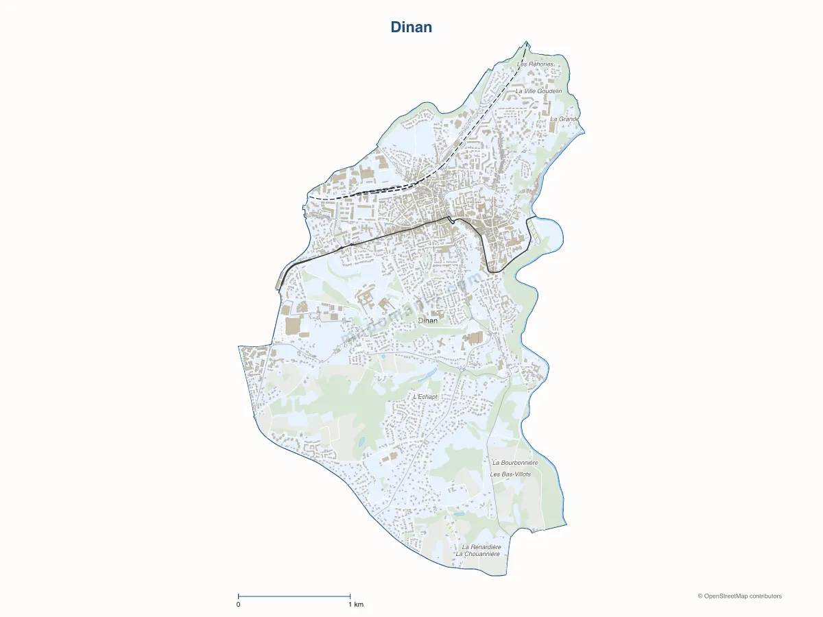 Carte de Dinan à personnaliser