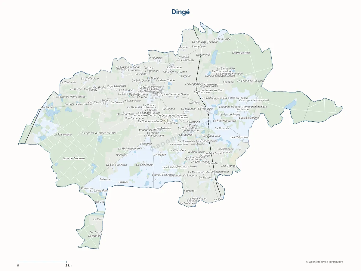 Carte de Dingé à personnaliser