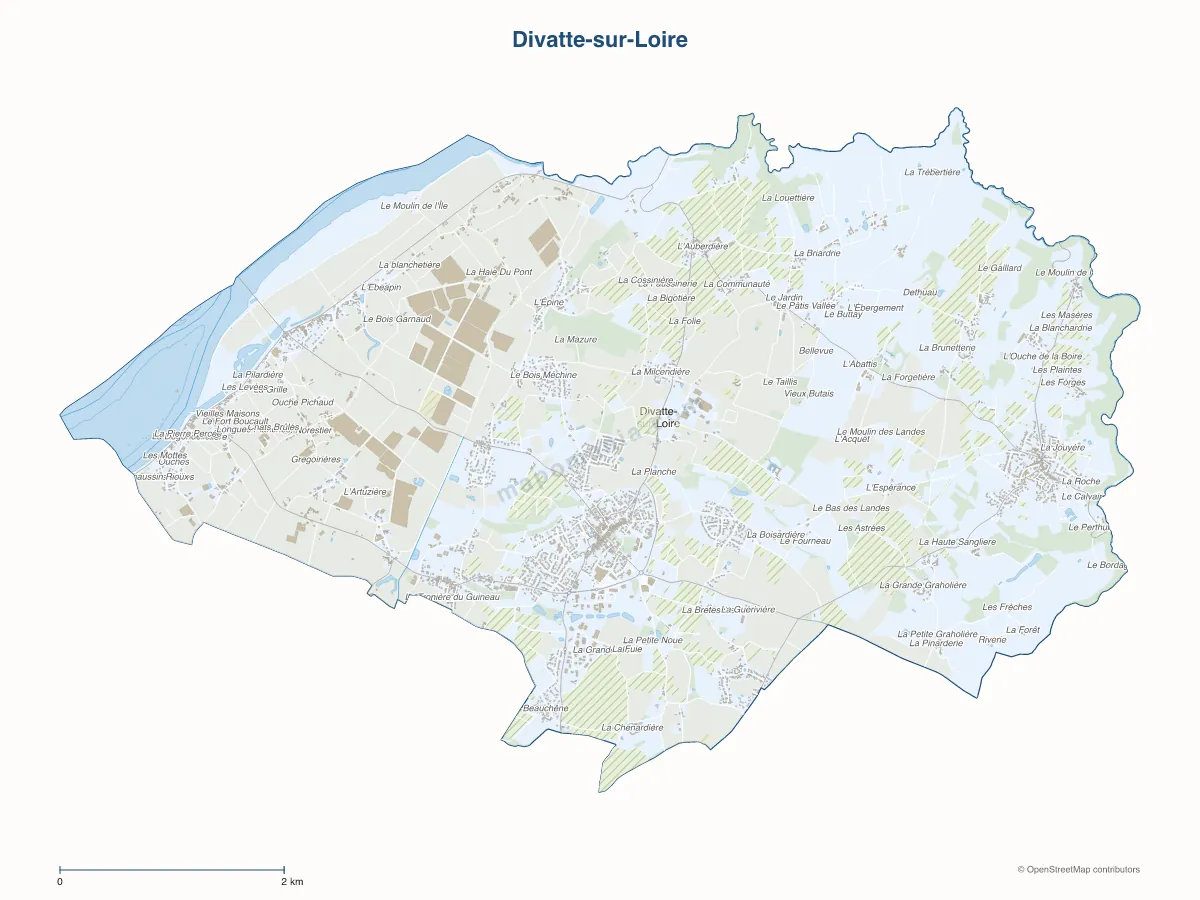 Carte de Divatte-sur-Loire à personnaliser