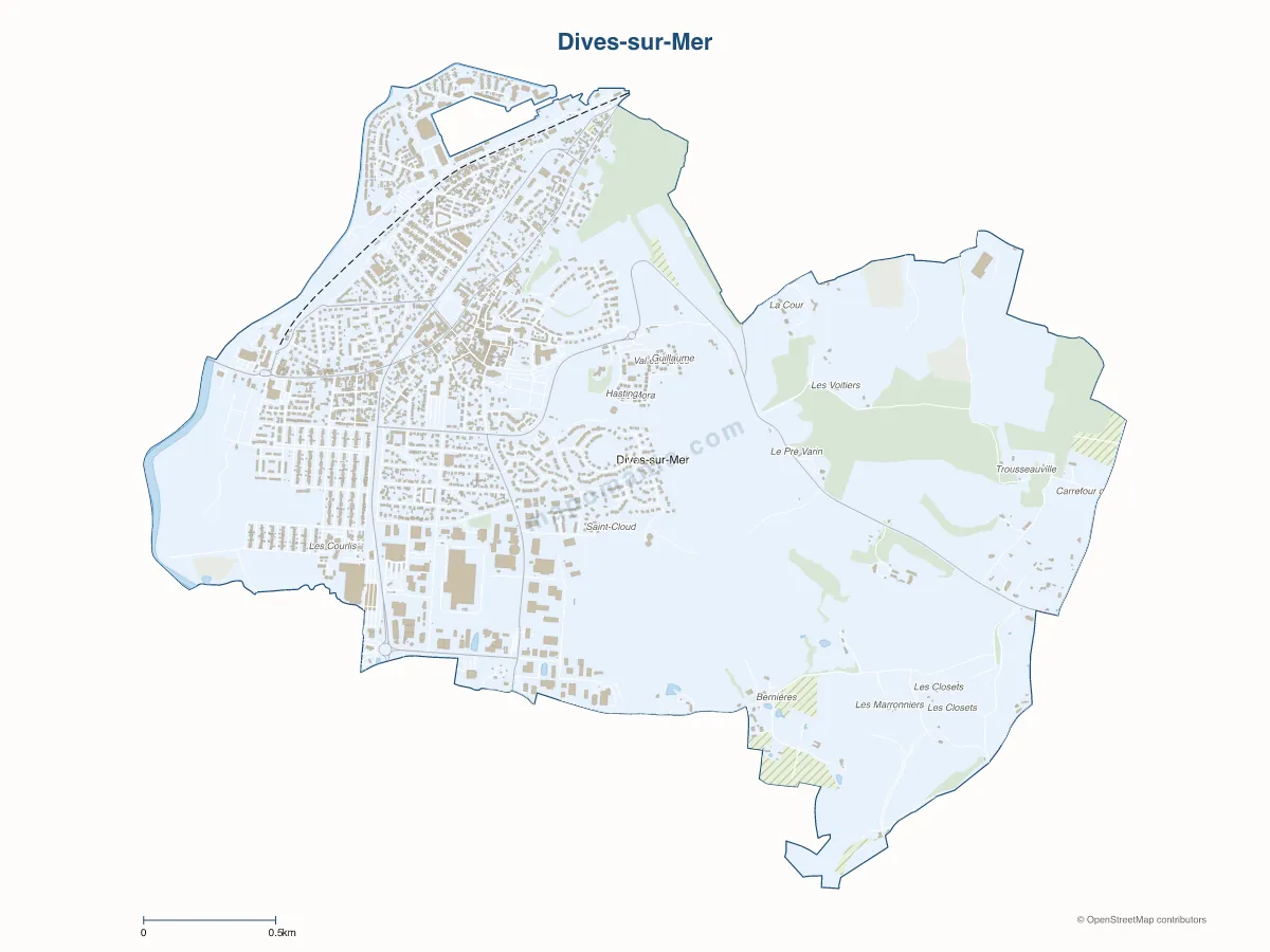 Carte de Dives-sur-Mer à personnaliser