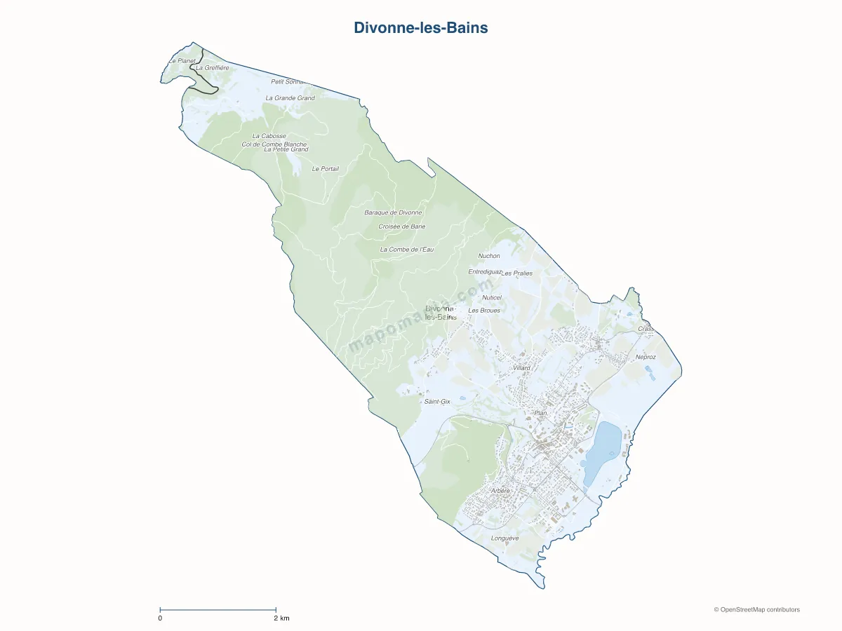 Carte de Divonne-les-Bains à personnaliser