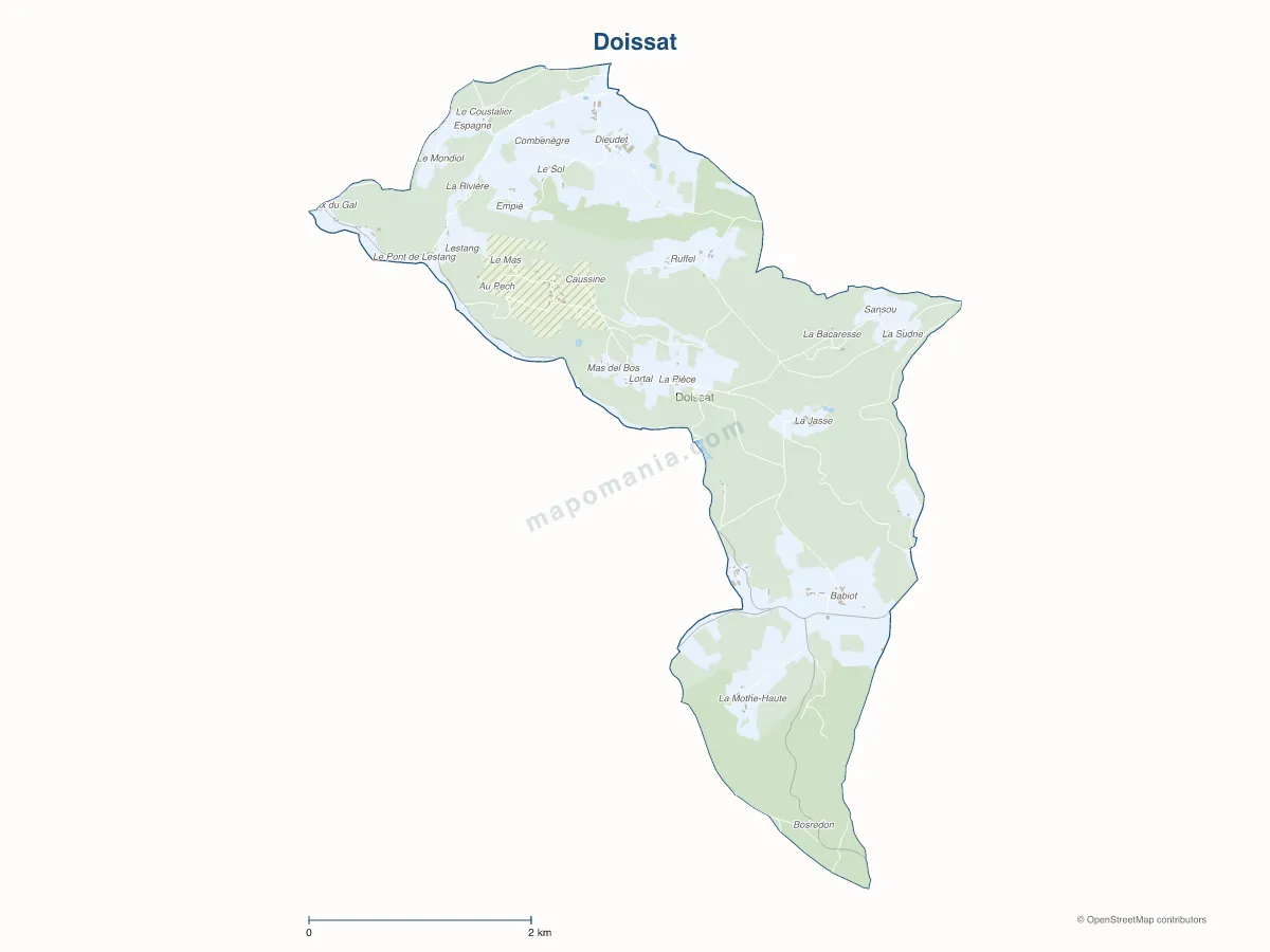 Carte de Doissat à personnaliser