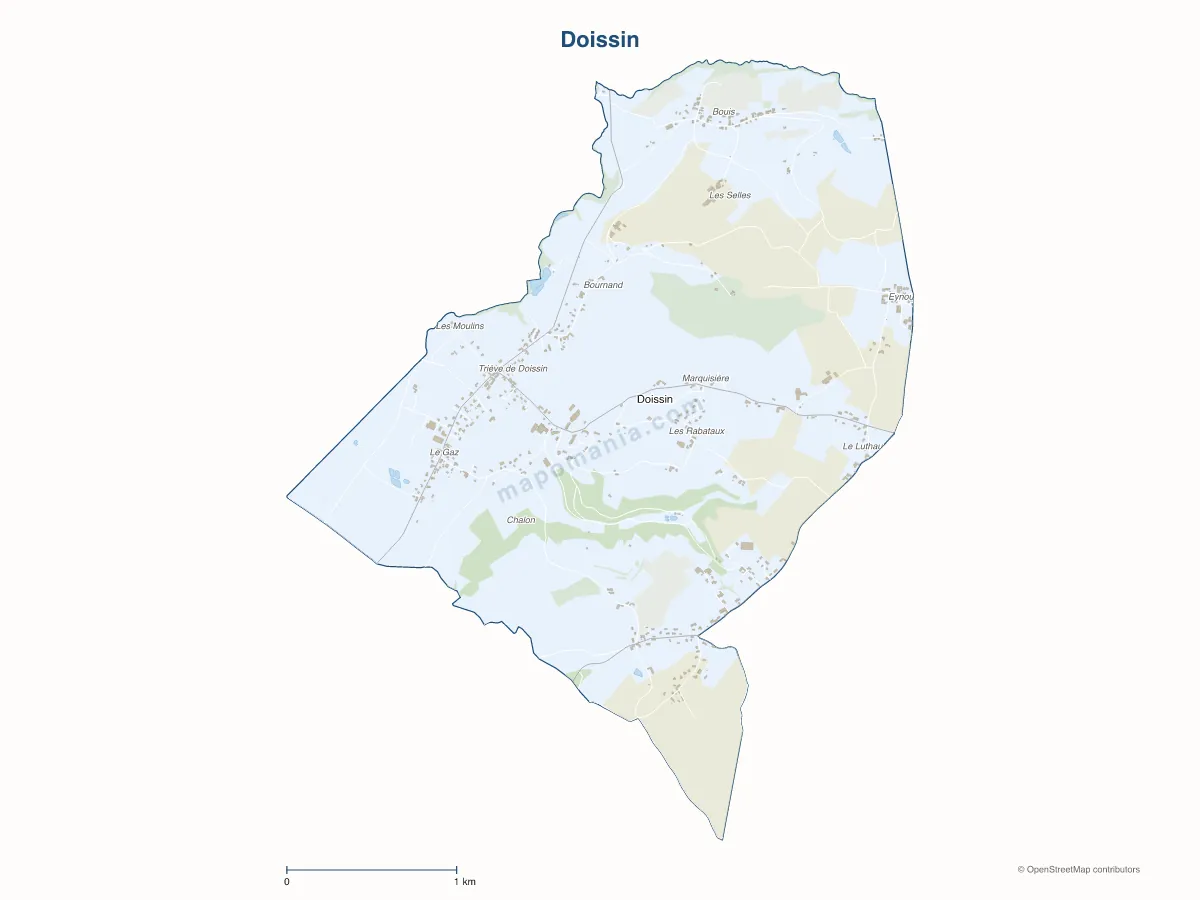 Carte de Doissin à personnaliser
