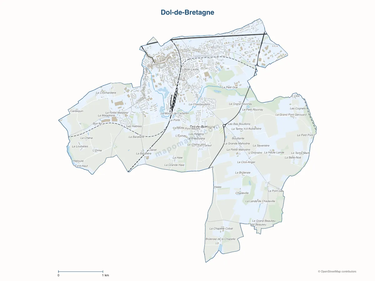 Carte de Dol-de-Bretagne à personnaliser