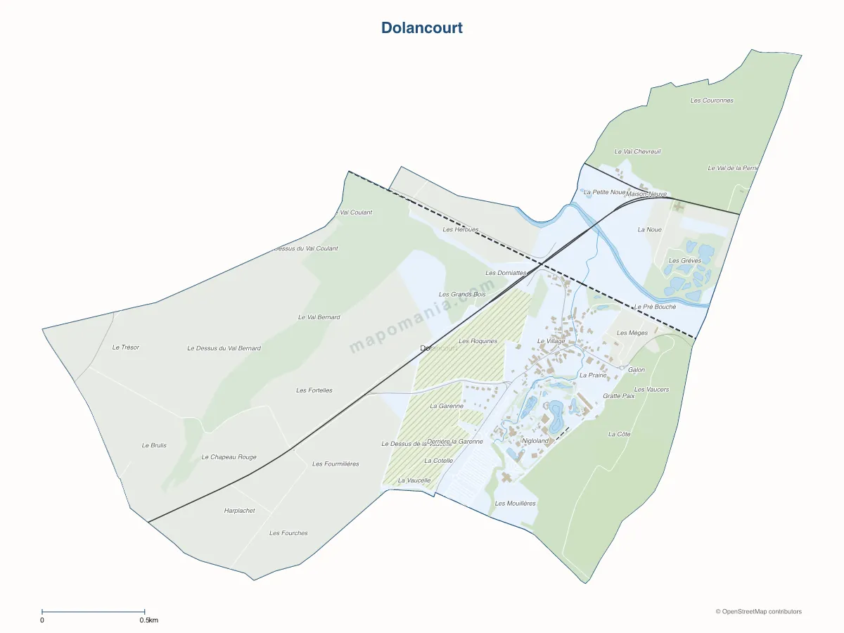 Carte de Dolancourt à personnaliser