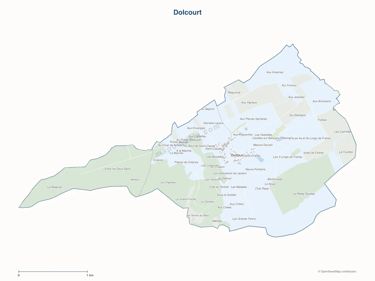 Carte de Dolcourt à personnaliser