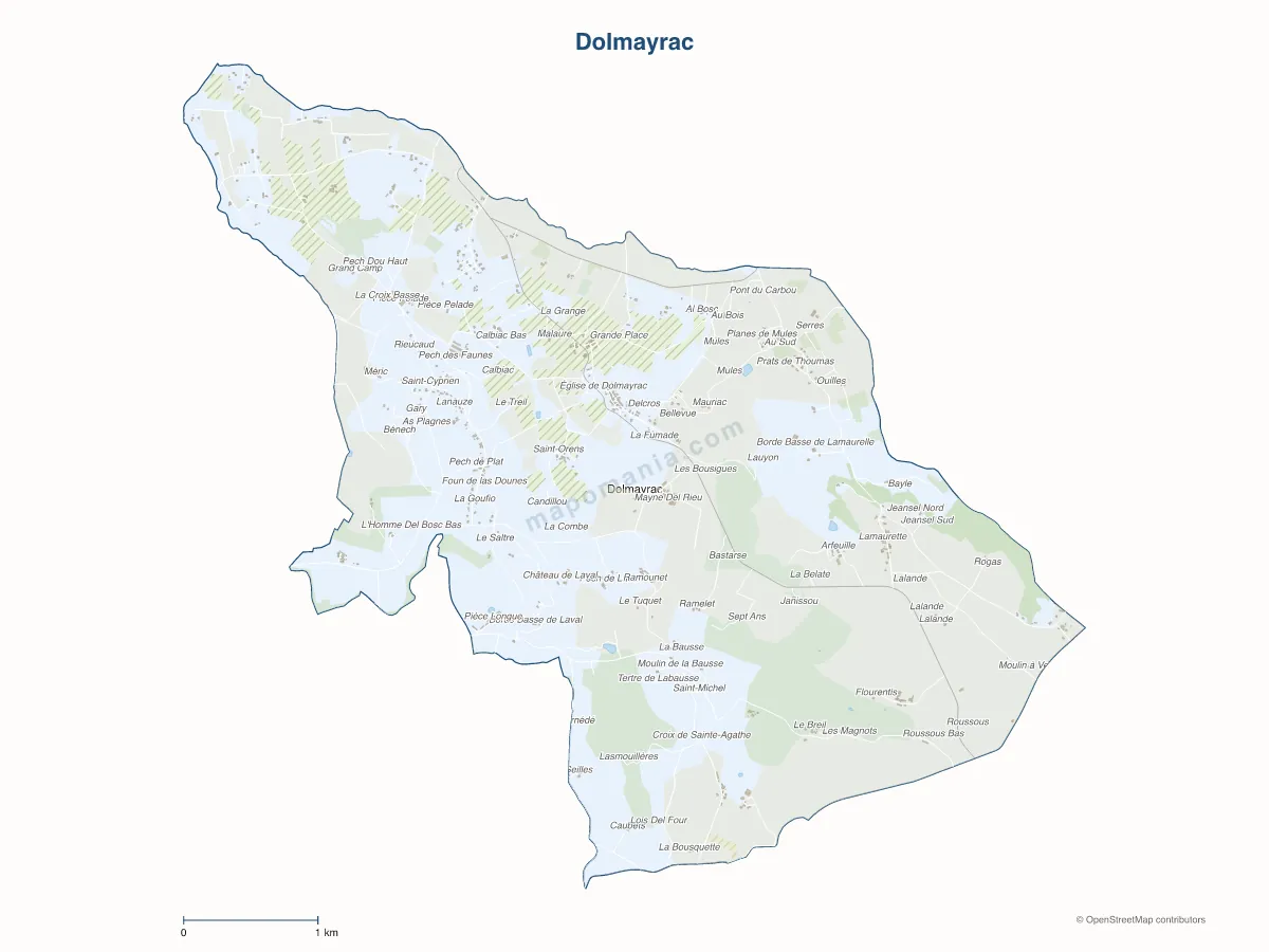 Carte de Dolmayrac à personnaliser