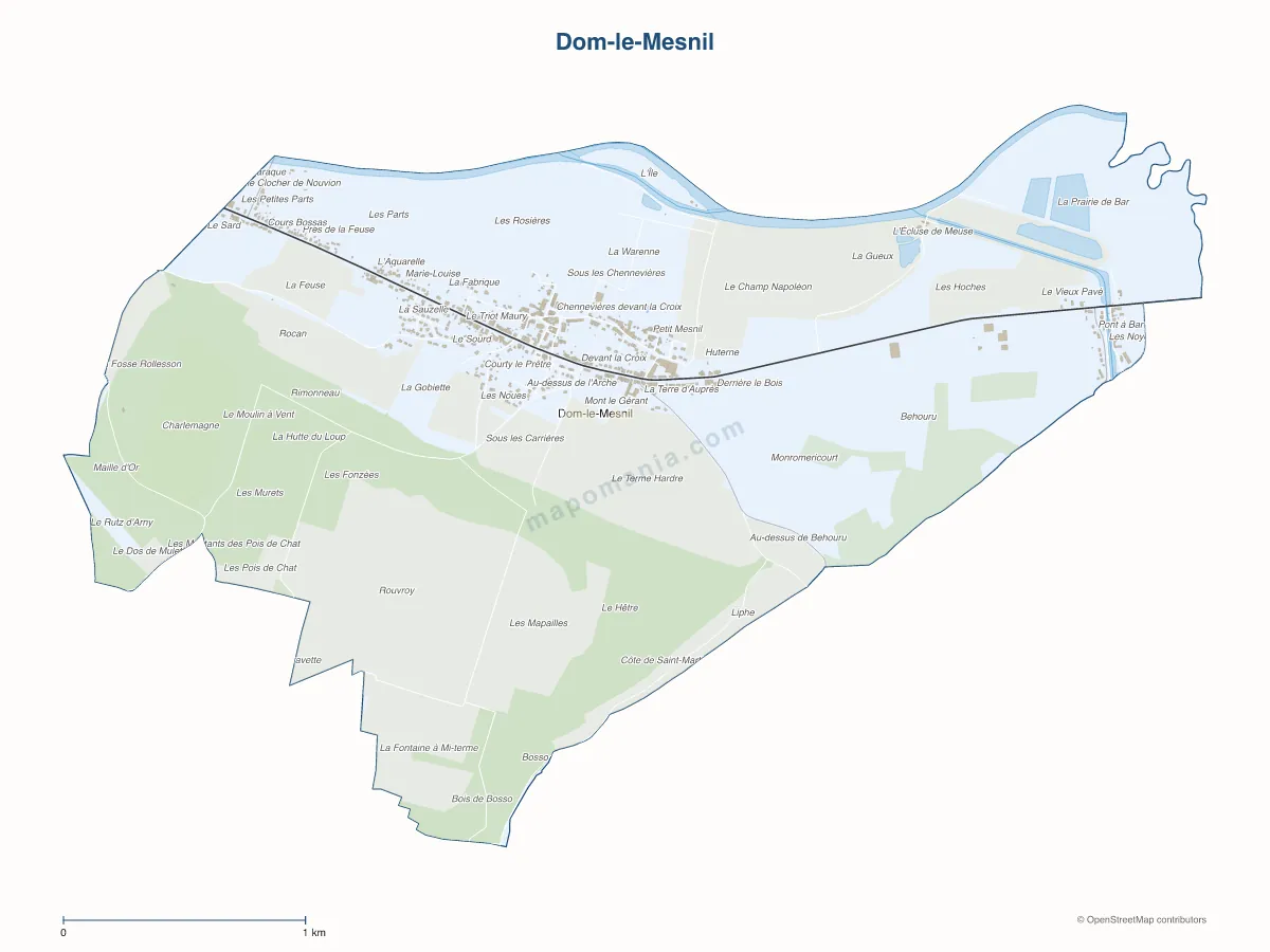 Carte de Dom-le-Mesnil à personnaliser