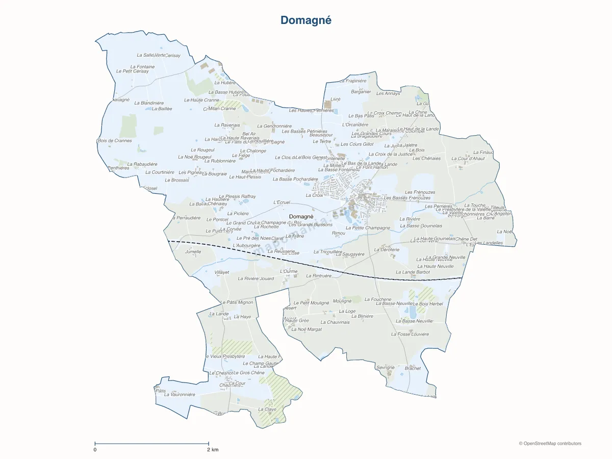 Carte de Domagné à personnaliser