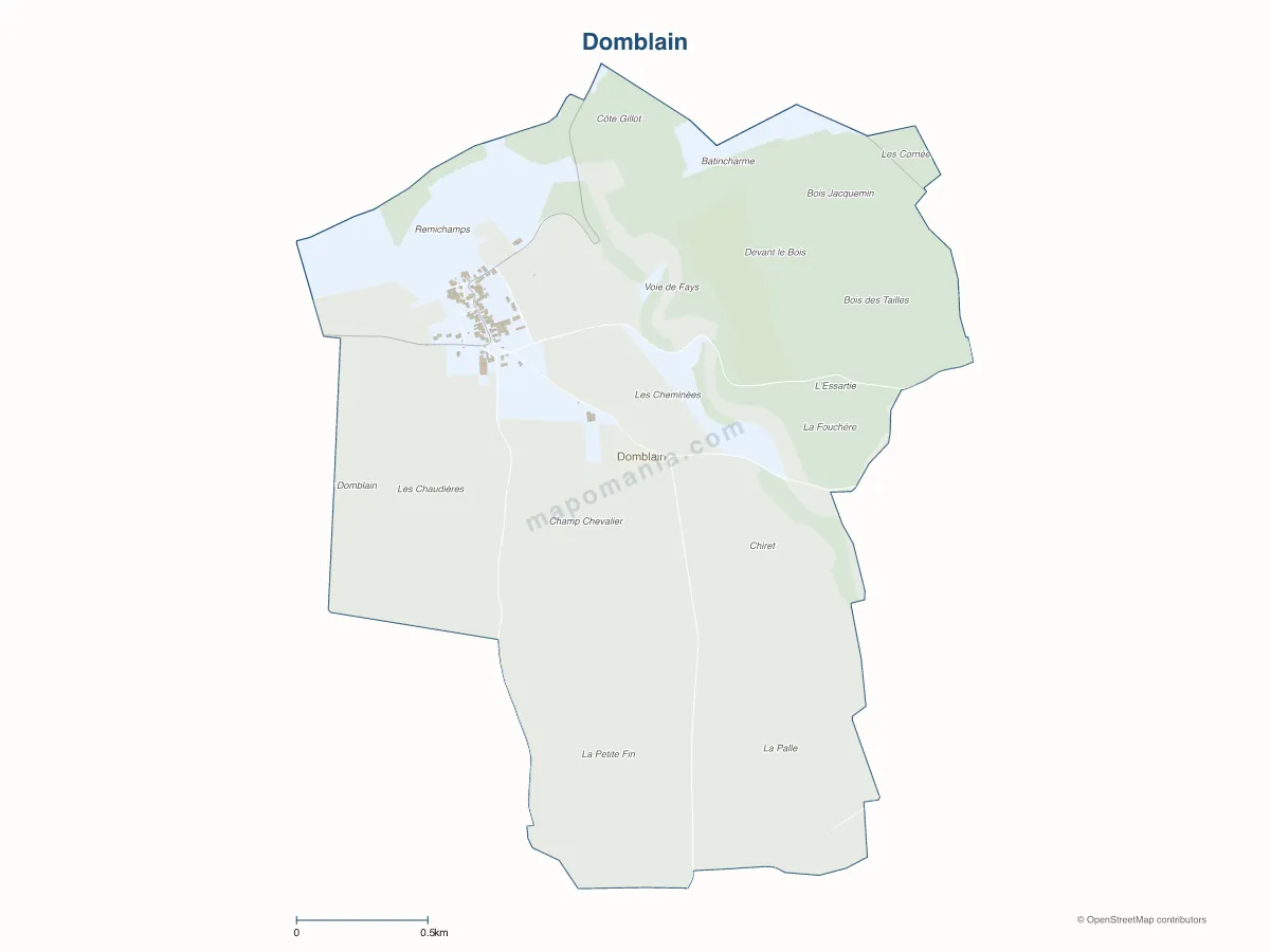 Carte de Domblain à personnaliser