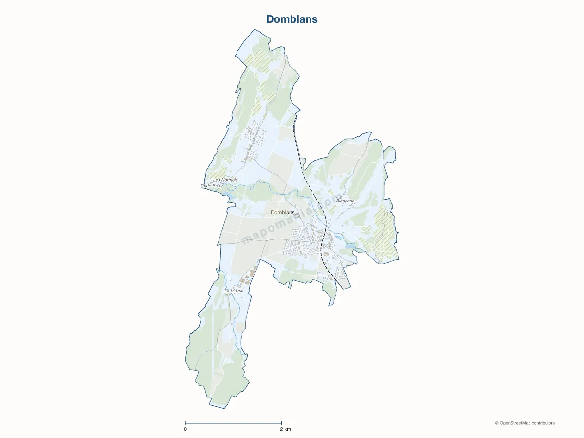 Carte de Domblans à personnaliser