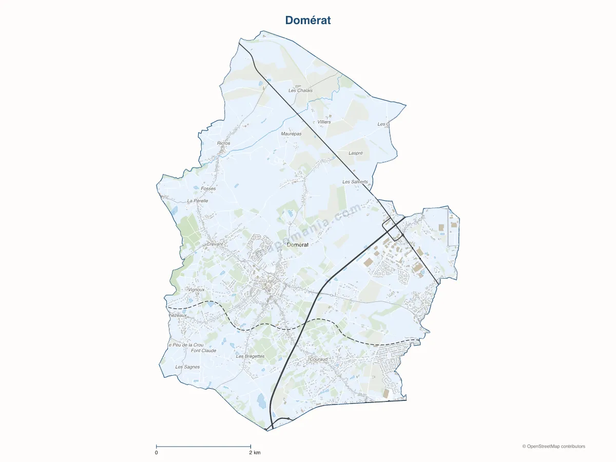 Carte de Domérat à personnaliser