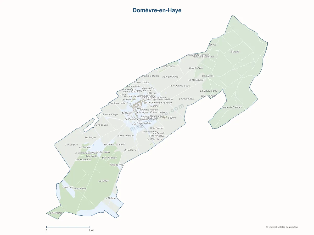 Carte de Domèvre-en-Haye à personnaliser