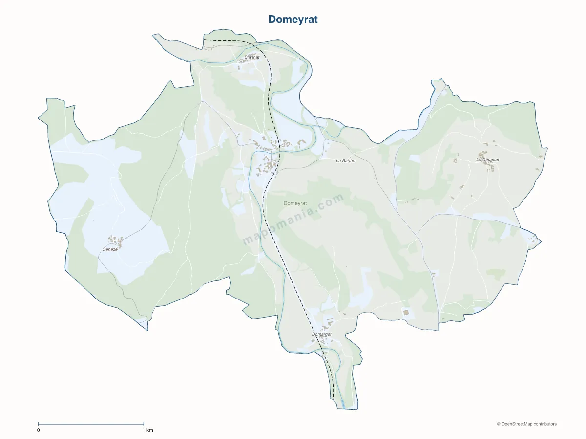 Carte de Domeyrat à personnaliser